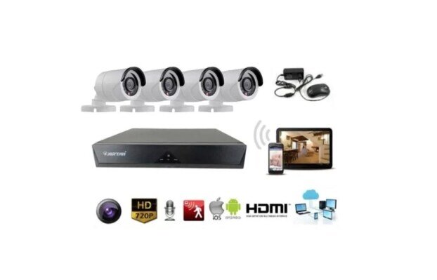 Sistem de supraveghere Wireless Jortan, 4 camere, HDMI, Infrarosu, Vizualizare pe Telefon