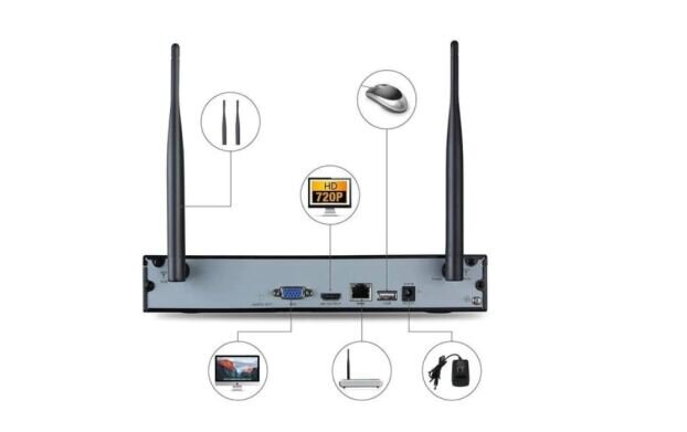 Sistem de supraveghere Wireless Jortan, 4 camere, HDMI, Infrarosu, Vizualizare pe Telefon